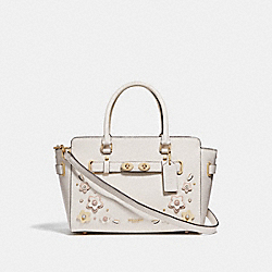 COACH BLAKE CARRYALL 25 WITH FLORAL APPLIQUE - CHALK MULTI/IMITATION GOLD - F31195