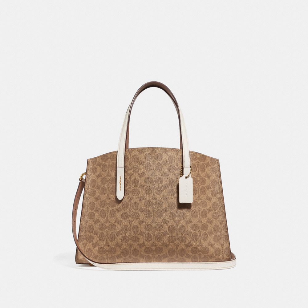 COACH F31210 Charlie Carryall In Signature Canvas B4/CHALK