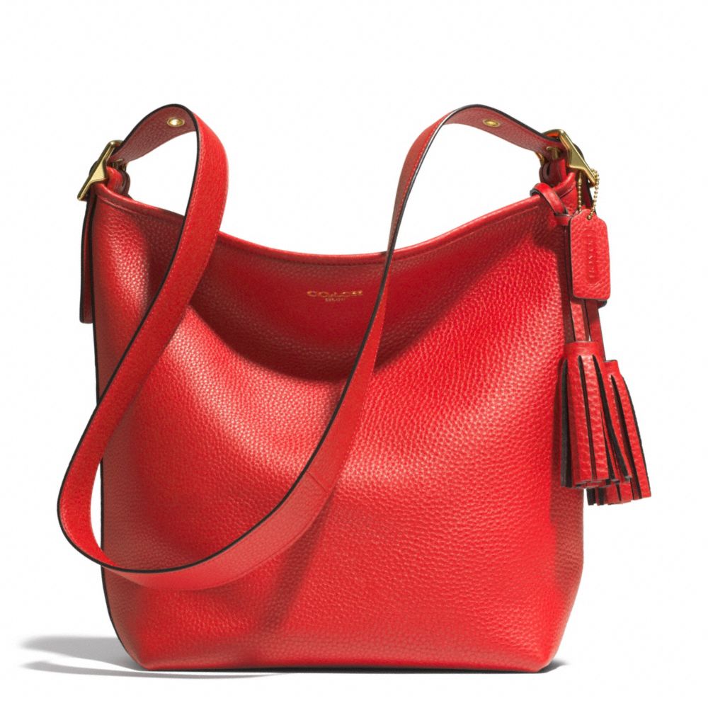 COACH F31242 - LEATHER DUFFLE BRASS/VERMILLION