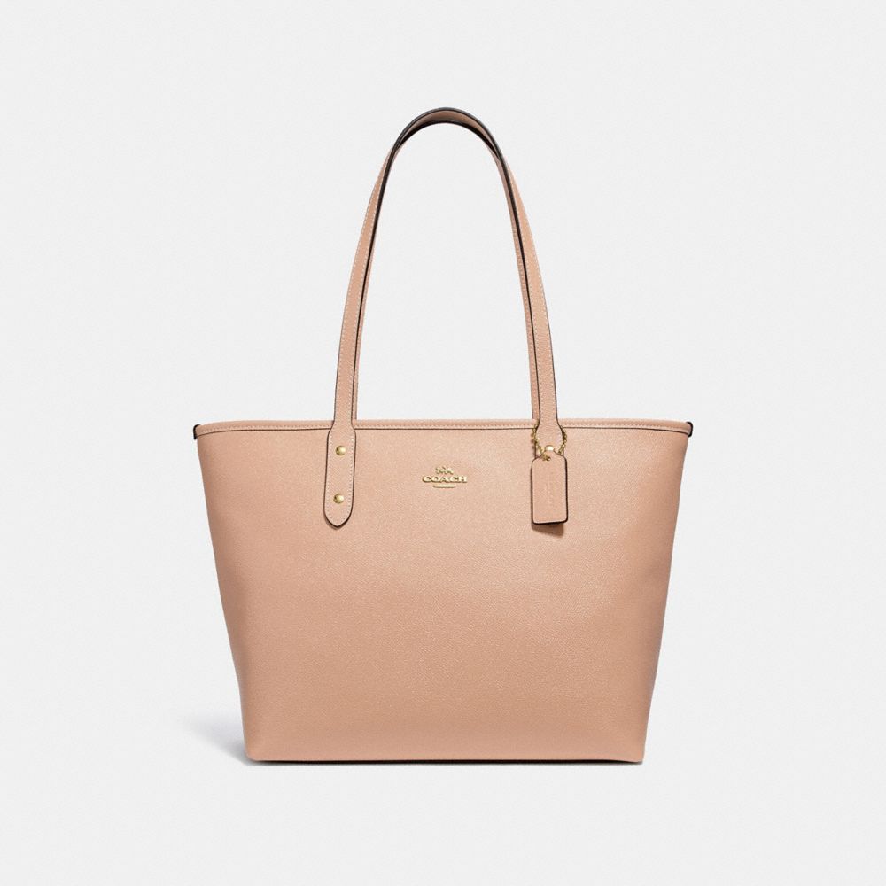 CITY ZIP TOTE - COACH f31254 - BEECHWOOD/light gold