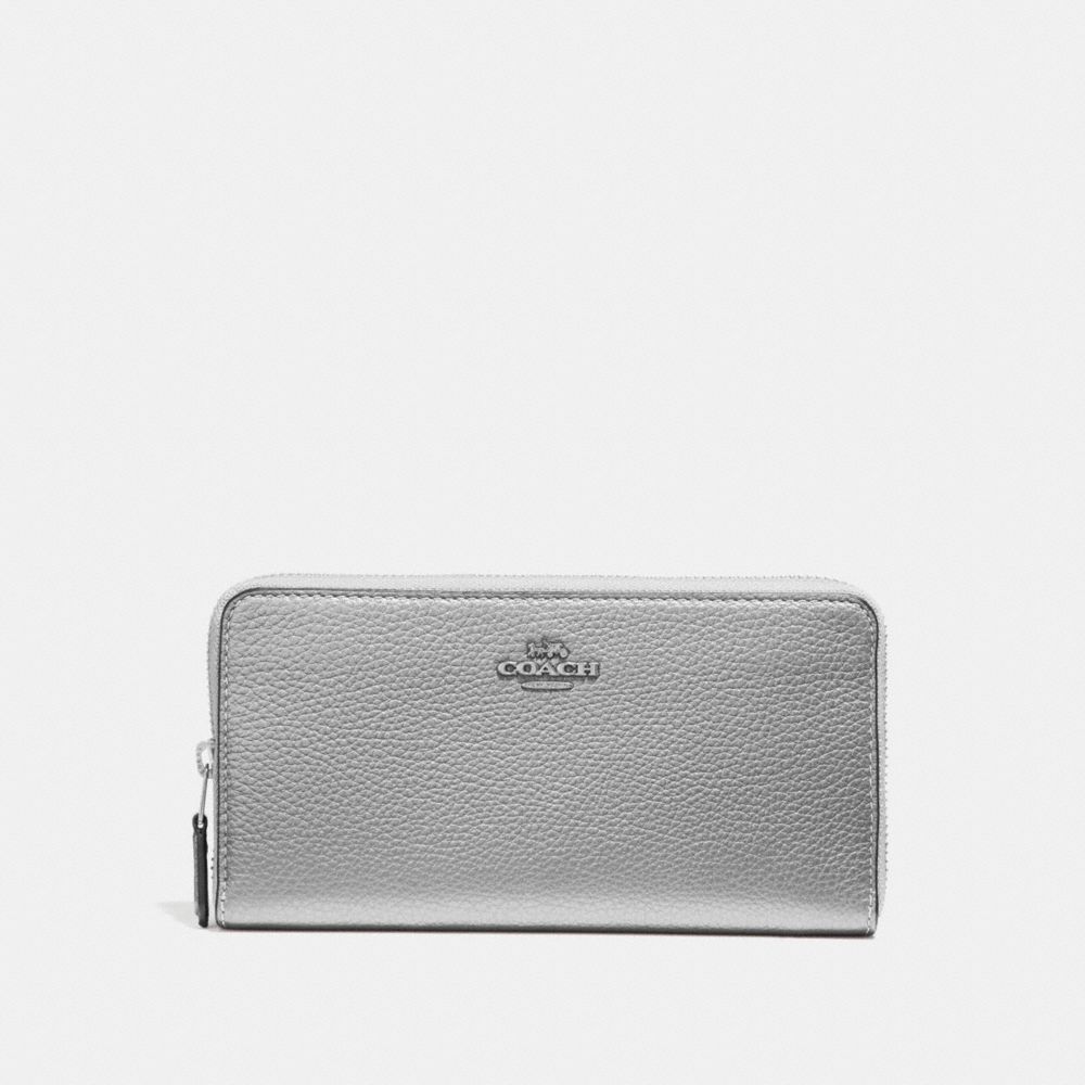 COACH ACCORDION ZIP WALLET - SILVER METALLIC/SILVER - f31263