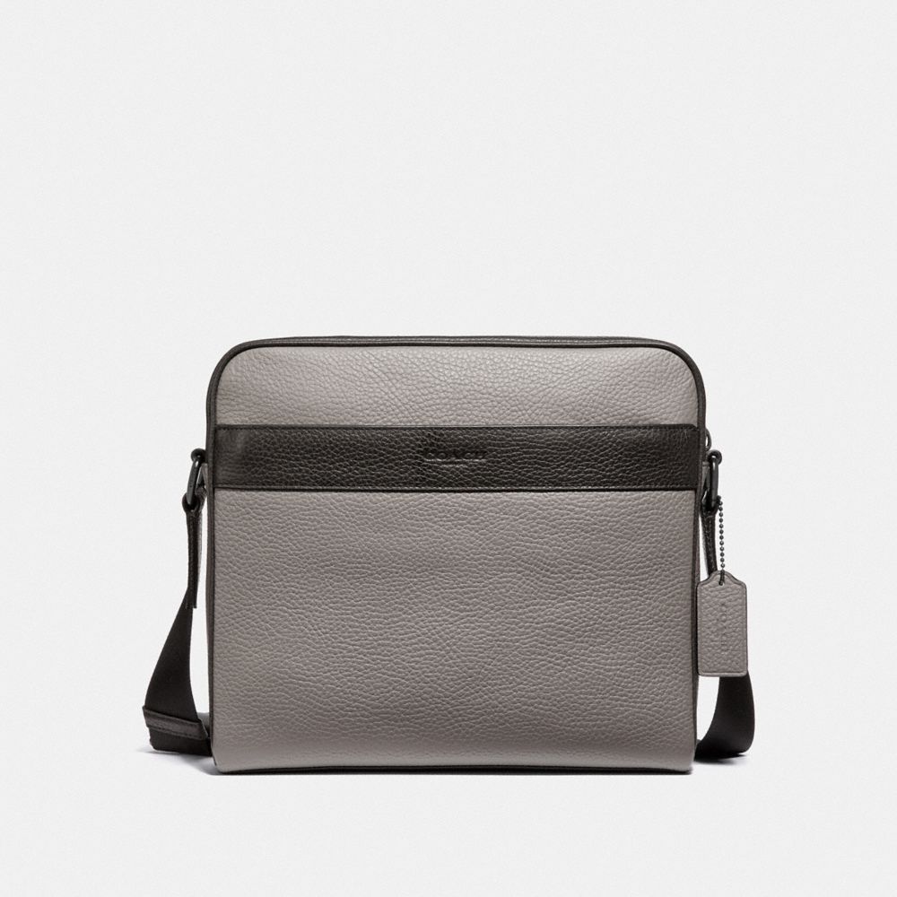 CHARLES CAMERA BAG - F31275 - HEATHER GREY/BLACK ANTIQUE NICKEL