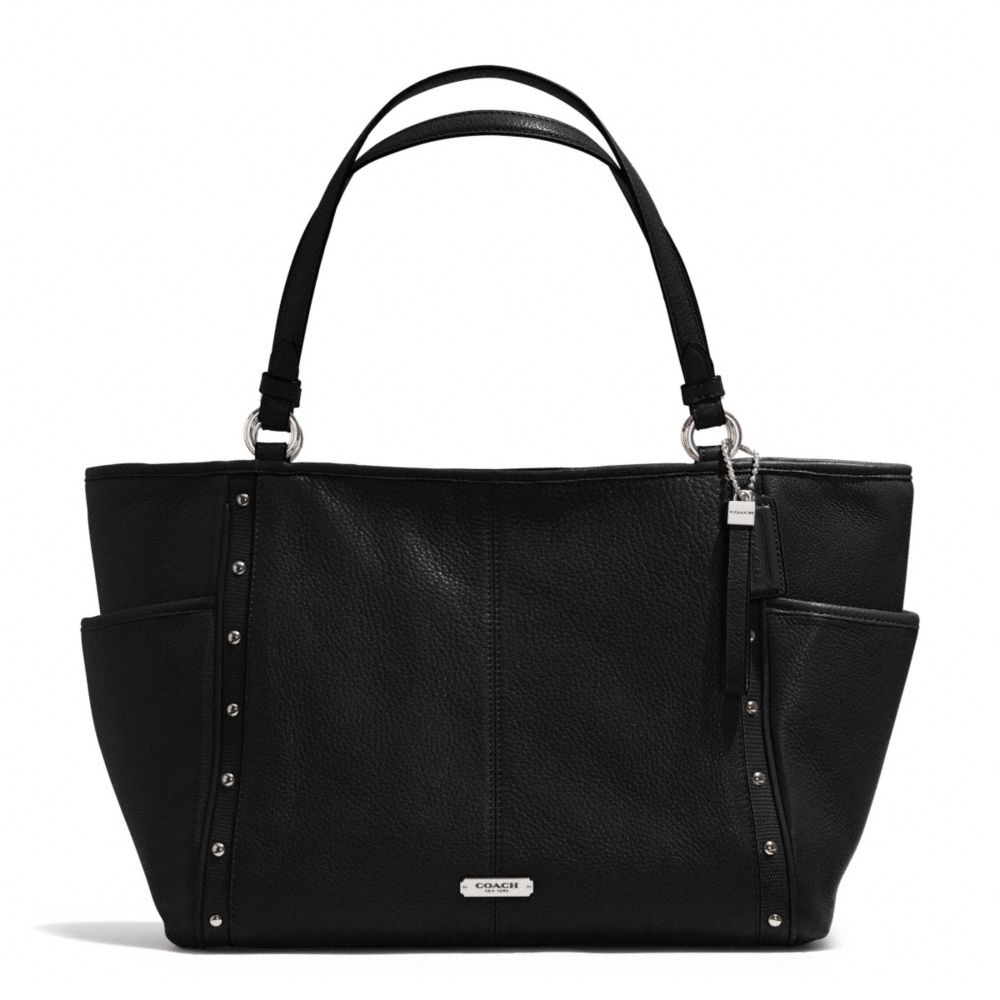 PARK STUDDED CARRIE TOTE - SILVER/BLACK - COACH F31286