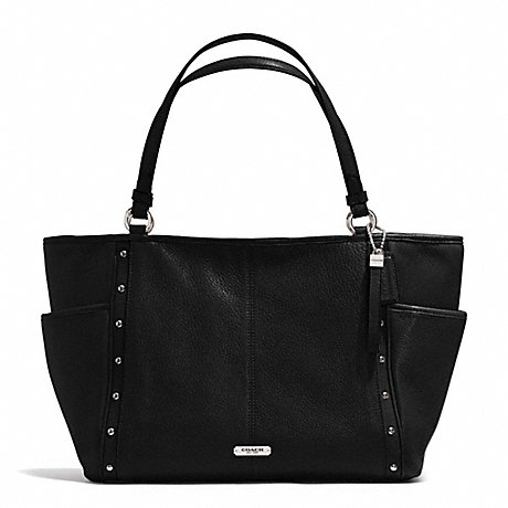 COACH F31286 PARK STUDDED CARRIE TOTE SILVER/BLACK