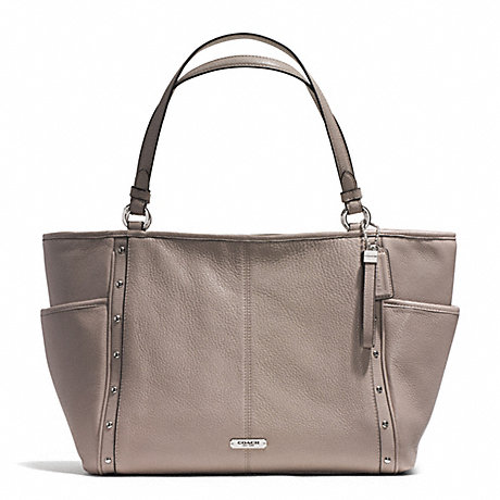 COACH F31286 PARK STUDDED CARRIE TOTE SILVER/PUTTY