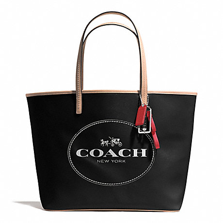COACH F31315 METRO HORSE AND CARRIAGE TOTE SILVER/BLACK