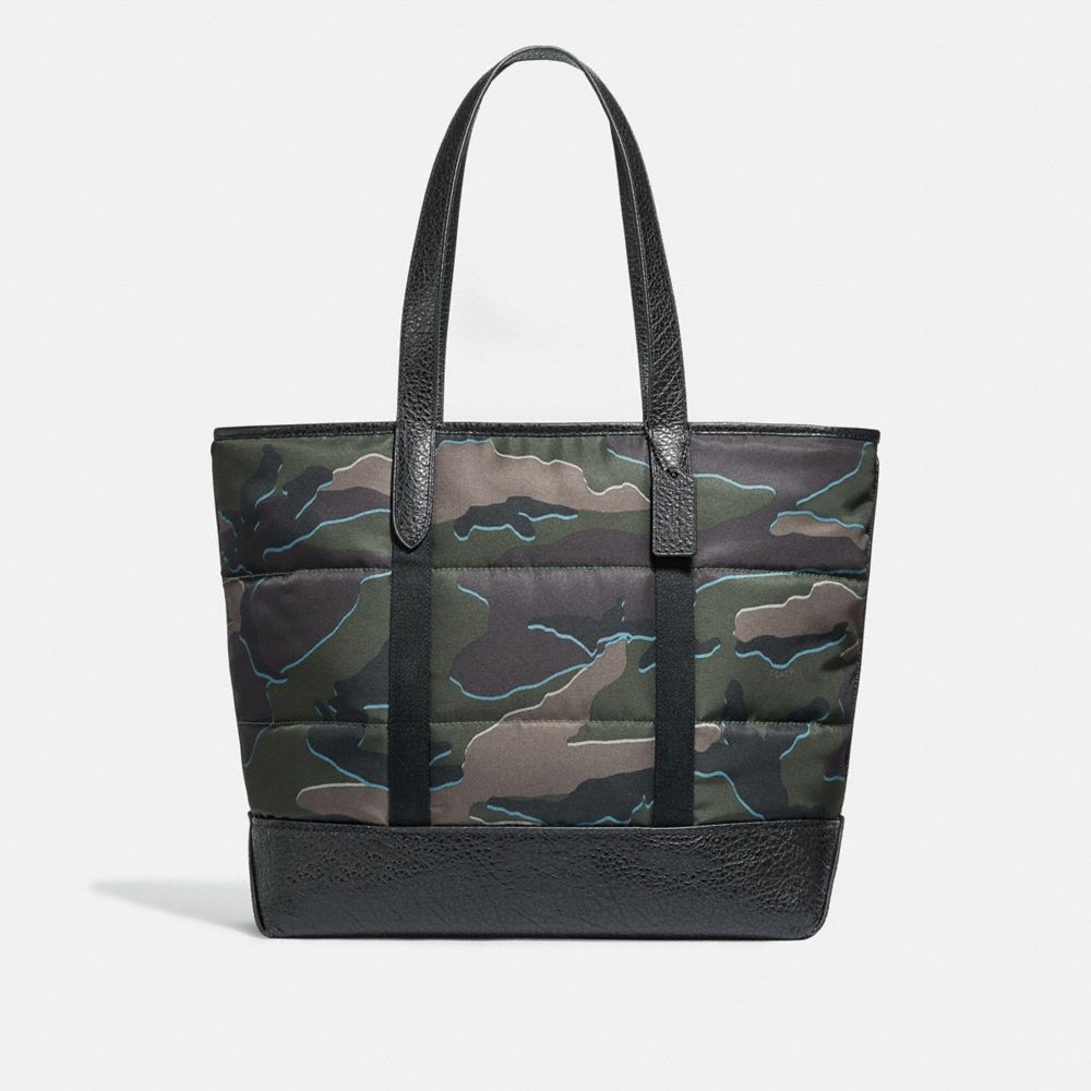WEST TOTE WITH CAMO PRINT - F31318 - GREEN MULTI/BLACK ANTIQUE NICKEL