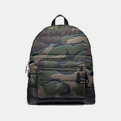 WEST BACKPACK WITH CAMO PRINT - F31319 - GREEN MULTI/BLACK ANTIQUE NICKEL