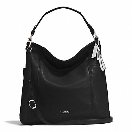 COACH PARK LEATHER HOBO - SILVER/BLACK - f31323
