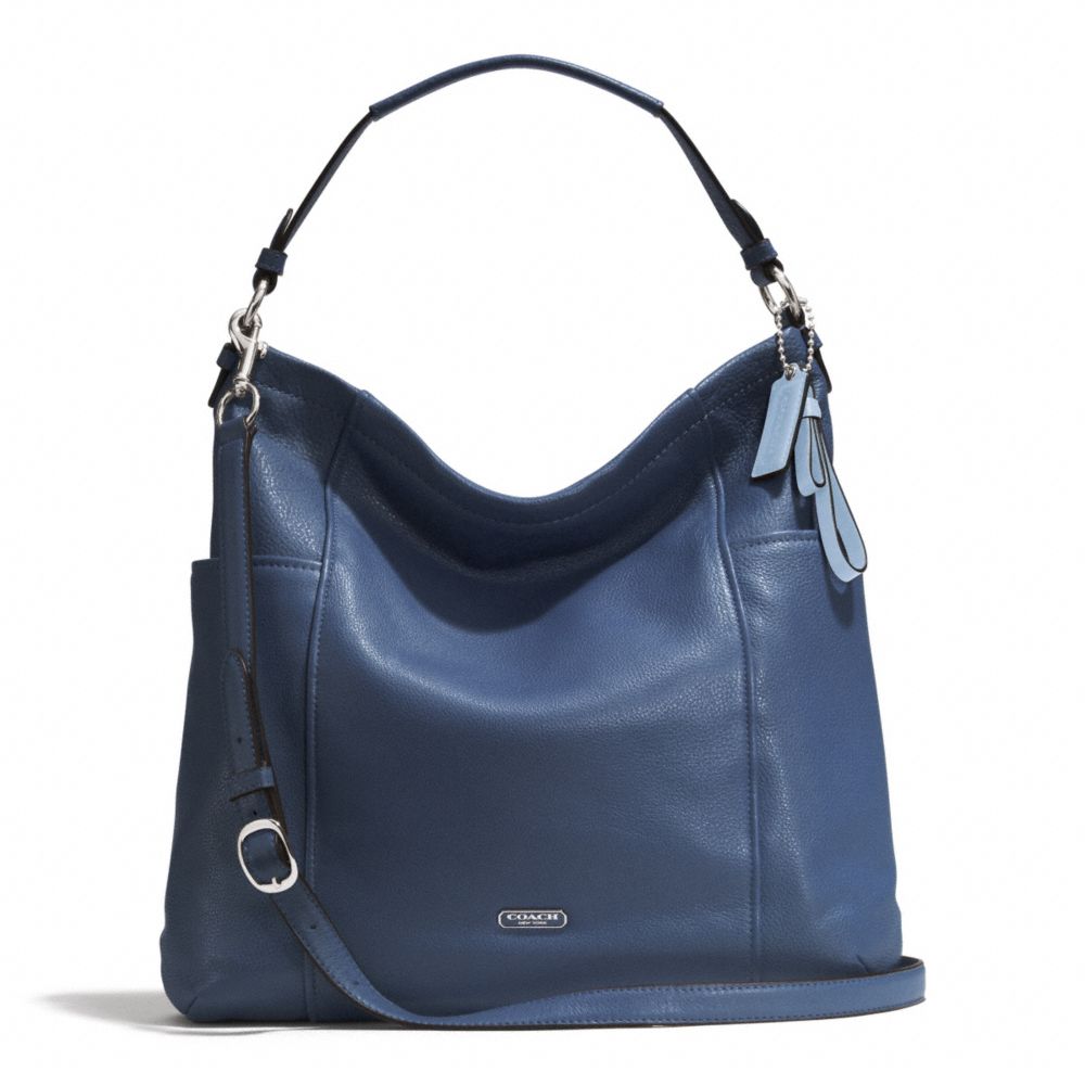 COACH PARK LEATHER HOBO - SILVER/DENIM - F31323