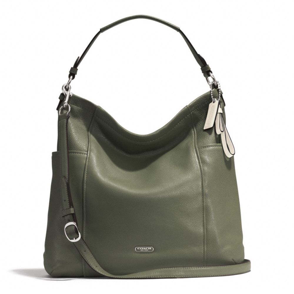 COACH F31323 - PARK LEATHER HOBO SILVER/OLIVE