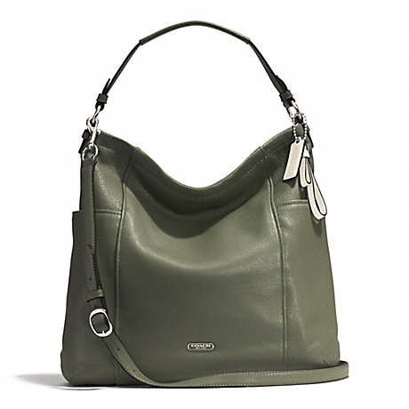 COACH F31323 PARK LEATHER HOBO SILVER/OLIVE