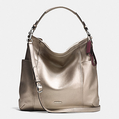 COACH PARK LEATHER HOBO - SILVER/PEWTER - f31323