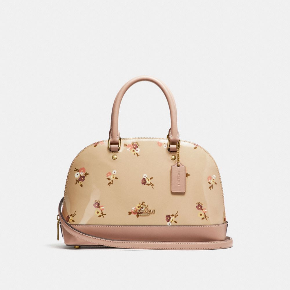 COACH MINI SIERRA SATCHEL WITH BABY BOUQUET PRINT - BEECHWOOD MULTI/light gold - F31354