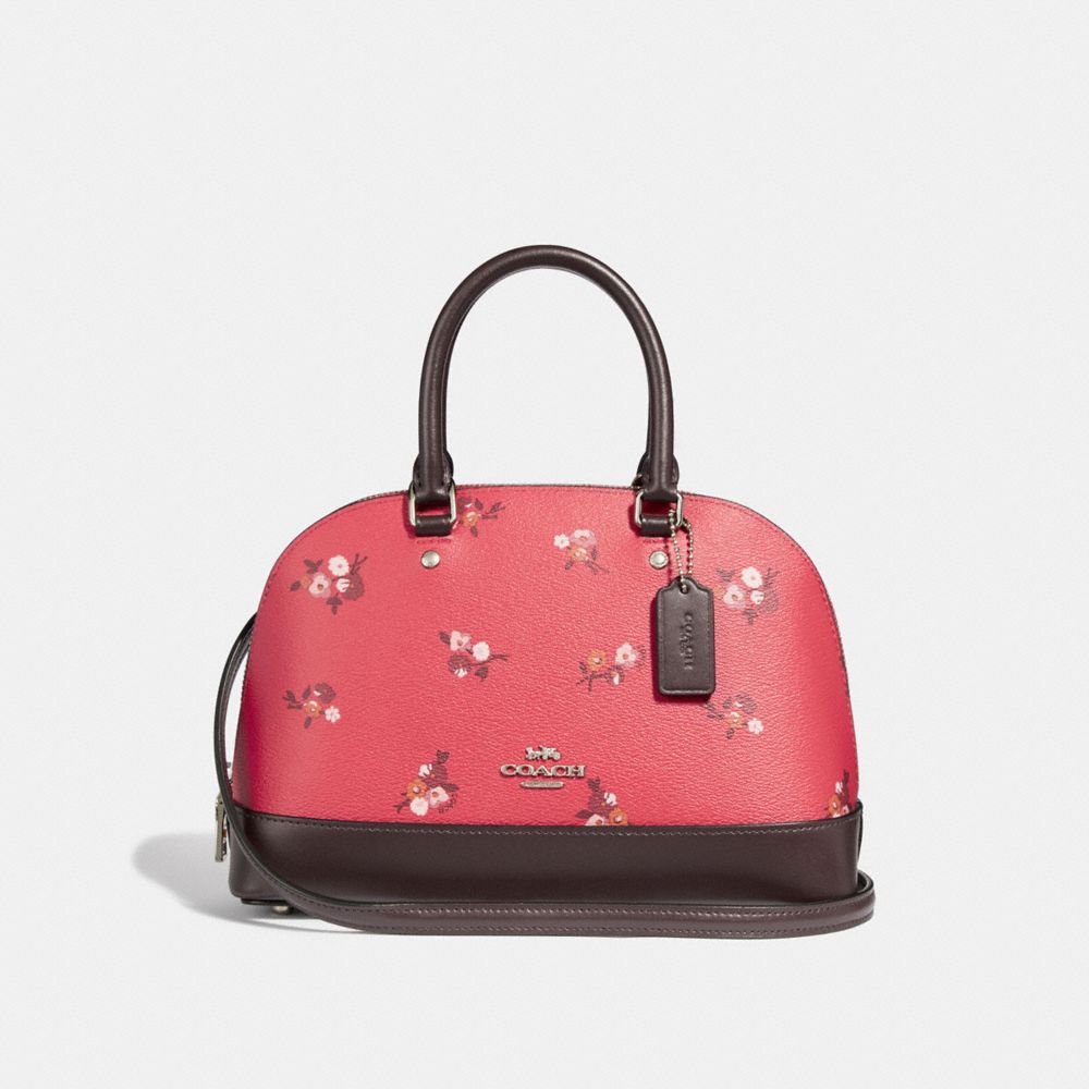 COACH MINI SIERRA SATCHEL WITH BABY BOUQUET PRINT - BRIGHT RED MULTI /SILVER - F31355