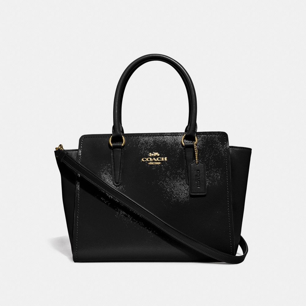 COACH F31357 - LEAH SATCHEL BLACK/LIGHT GOLD