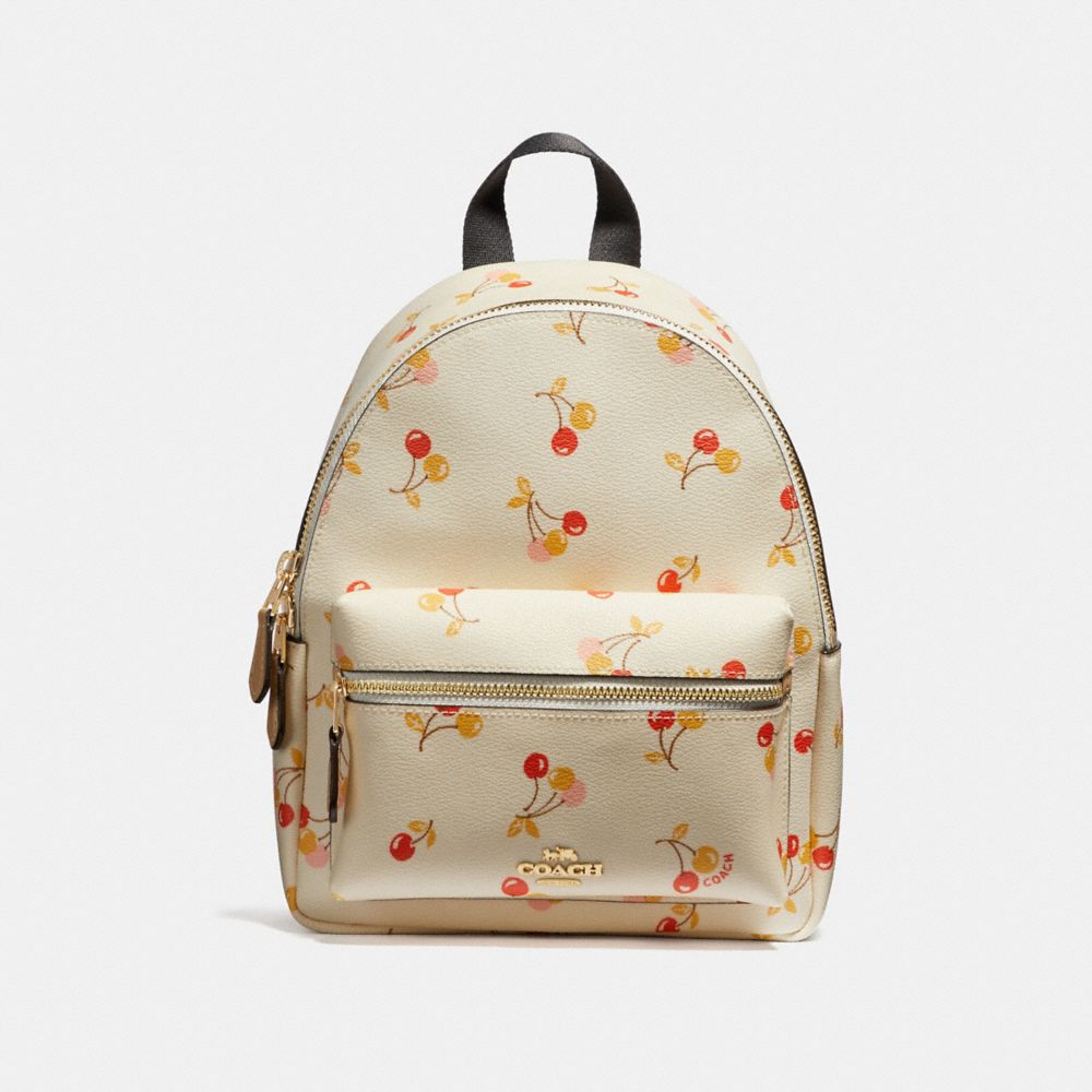 MINI CHARLIE BACKPACK WITH CHERRY PRINT - f31374 - CHALK MULTI/light gold