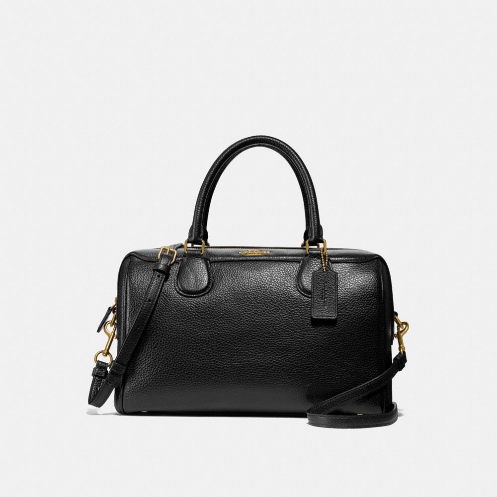 COACH LARGE BENNETT SATCHEL - BLACK/LIGHT GOLD - F31376