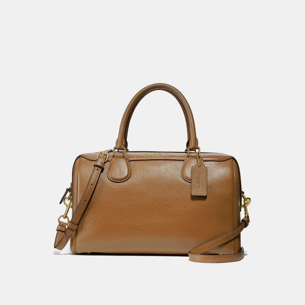 LARGE BENNETT SATCHEL - f31376 - LIGHT SADDLE/light gold