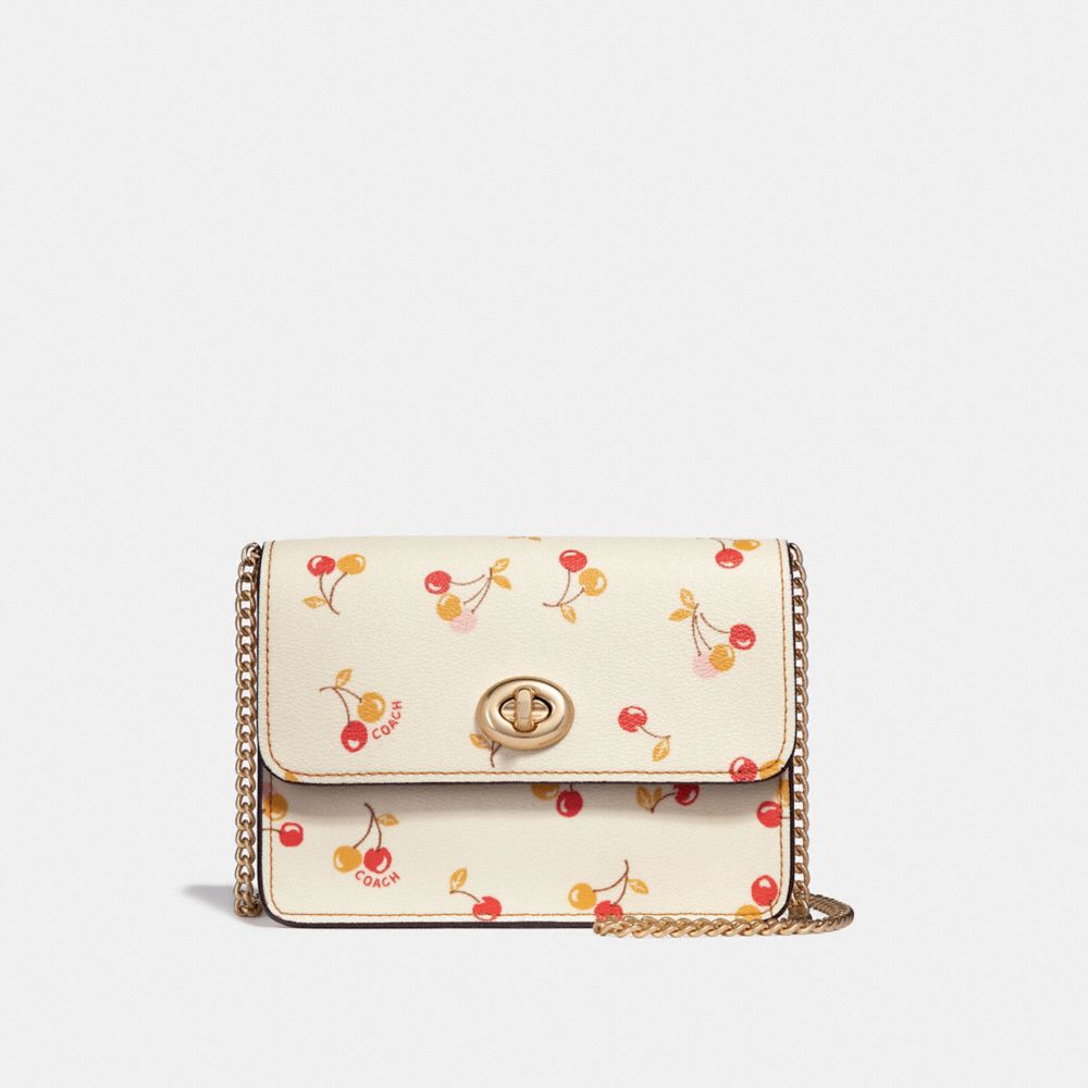 BOWERY CROSSBODY WITH CHERRY PRINT - f31386 - CHALK MULTI/light gold