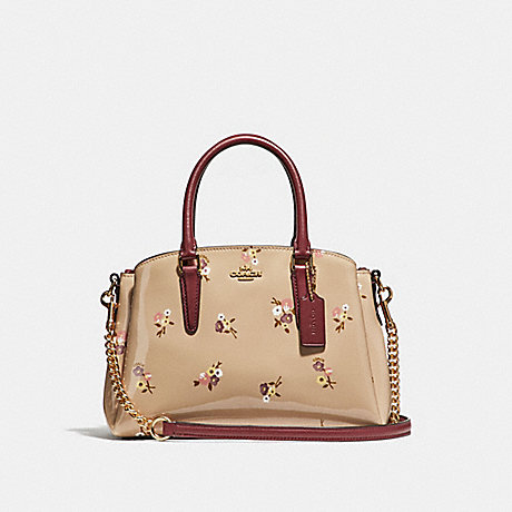 COACH MINI SAGE CARRYALL WITH BABY BOUQUET PRINT - BEECHWOOD MULTI/LIGHT GOLD - F31395