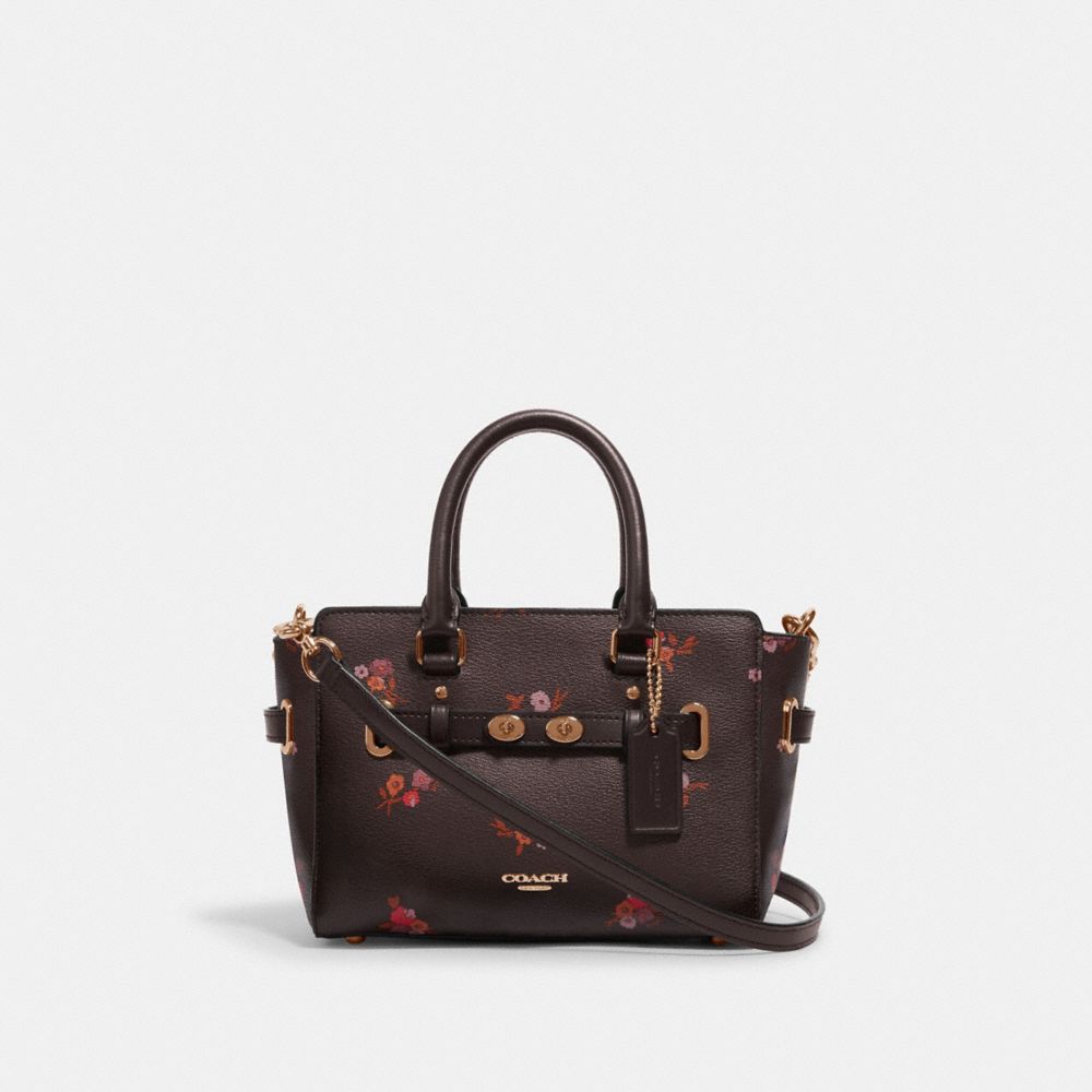 COACH F31398 - MINI BLAKE CARRYALL WITH BABY BOUQUET PRINT IM/OXBLOOD MULTI