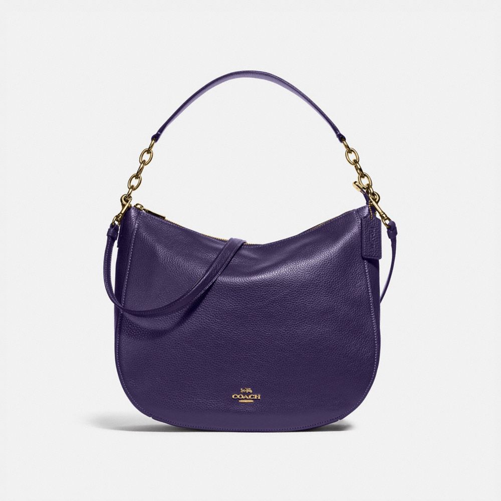 COACH F31399 - ELLE HOBO DARK PURPLE/IMITATION GOLD