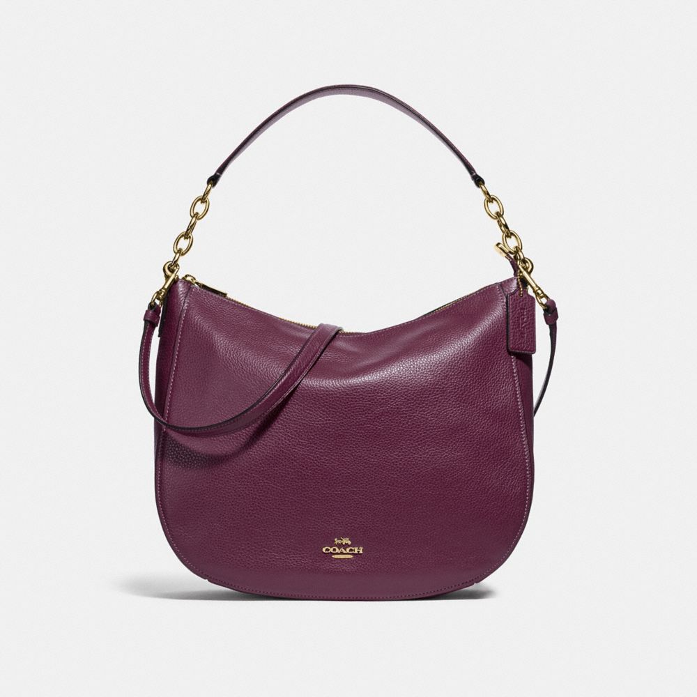 COACH ELLE HOBO - RASPBERRY/LIGHT GOLD - F31399