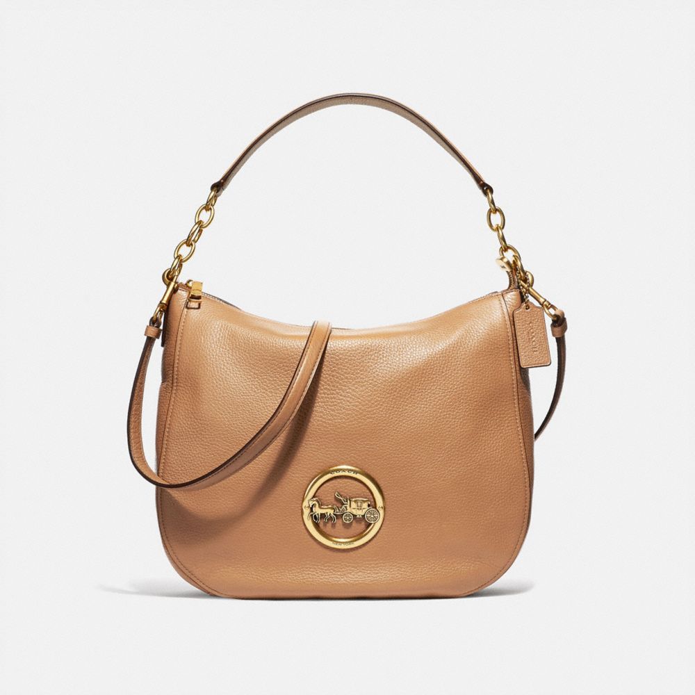 COACH F31400 Elle Hobo LIGHT SADDLE/OLD BRASS