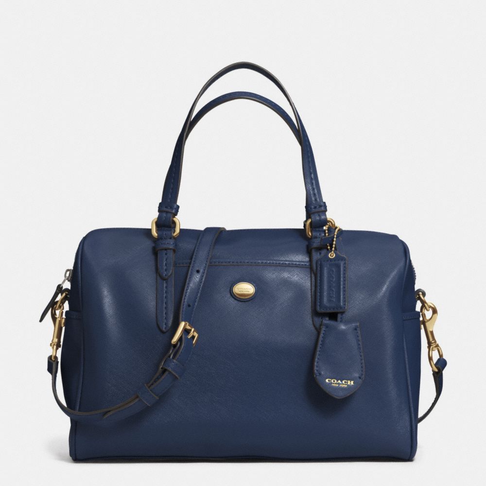 PEYTON LEATHER NANCY SATCHEL - INK BLUE - COACH F31403