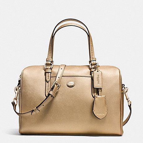 COACH PEYTON LEATHER NANCY SATCHEL - IM/GOLD - f31403