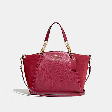 COACH SMALL KELSEY CHAIN SATCHEL - CHERRY /LIGHT GOLD - F31410