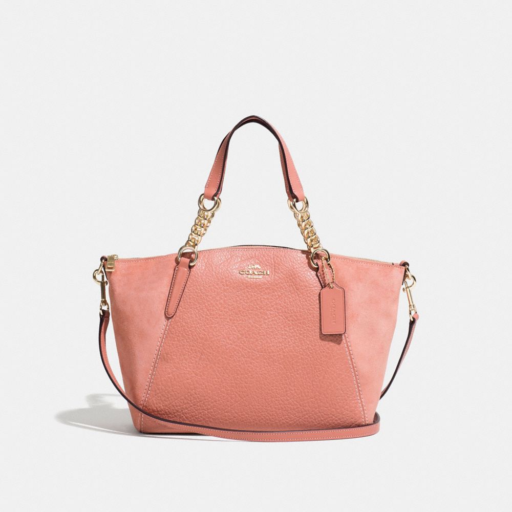 SMALL KELSEY CHAIN SATCHEL - F31410 - MELON/LIGHT GOLD