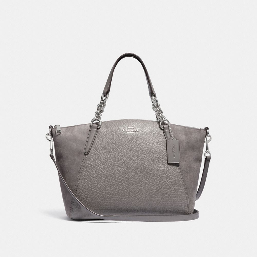 COACH F31410 SMALL KELSEY CHAIN SATCHEL HEATHER GREY/SILVER