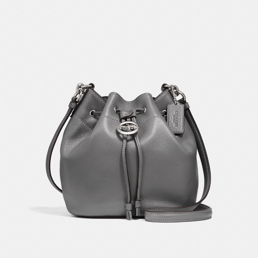 COACH ELLE DRAWSTRING CROSSBODY - heather grey/silver - F31412