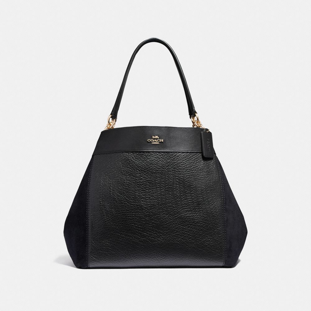 LARGE LEXY SHOULDER BAG - COACH F31415 - BLACK/LIGHT GOLD