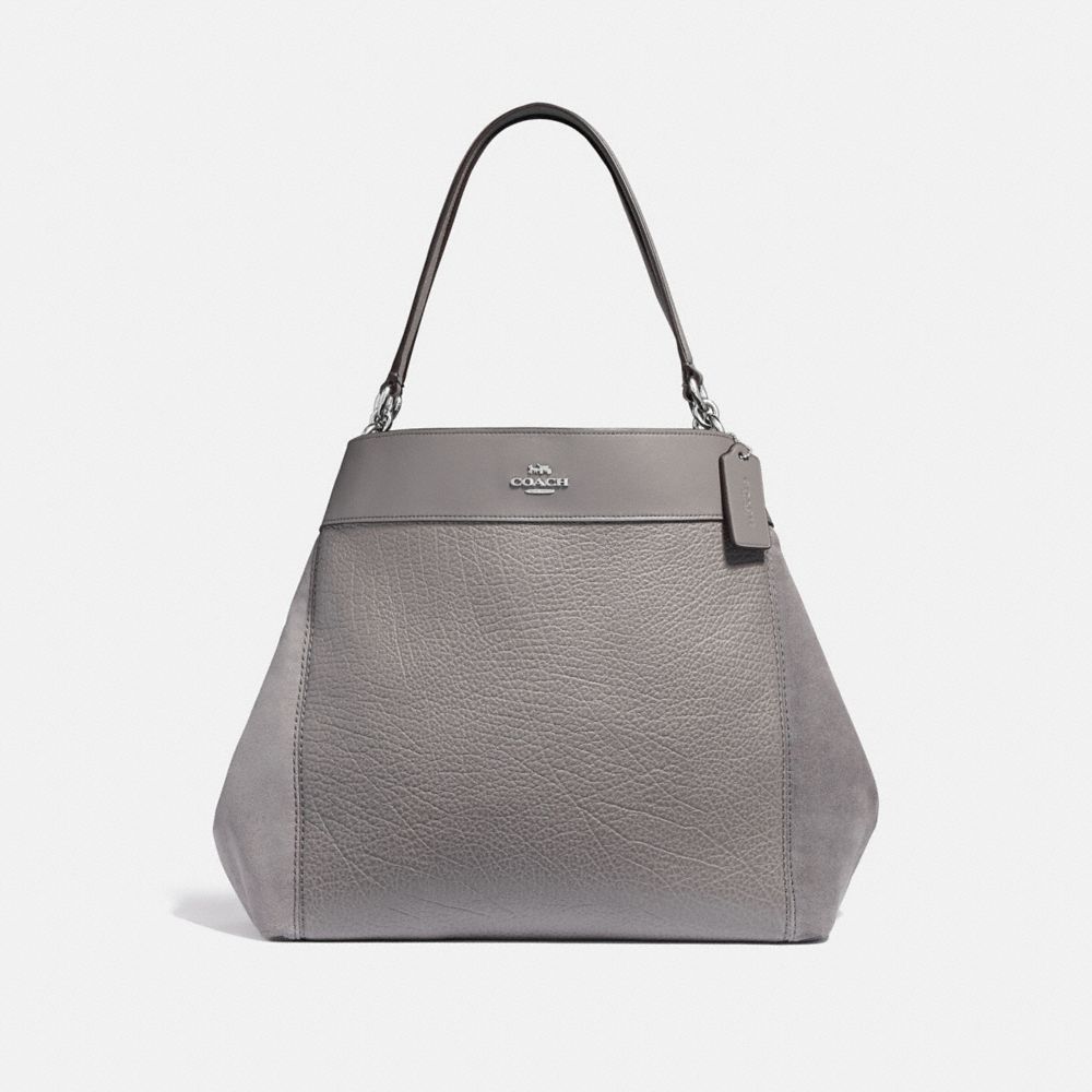 COACH F31415 LARGE LEXY SHOULDER BAG HEATHER-GREY/SILVER