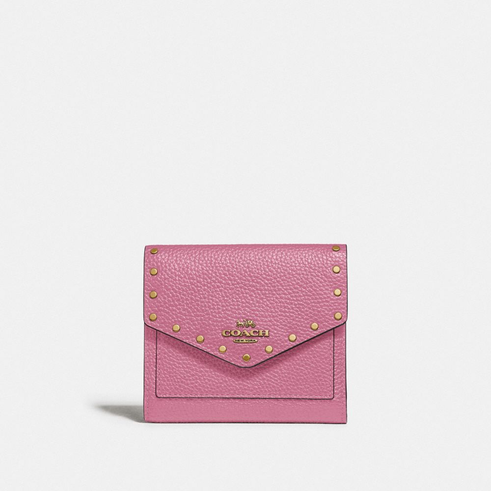 SMALL WALLET WITH RIVETS - F31425 - B4/ROSE