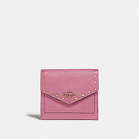COACH SMALL WALLET WITH RIVETS - B4/ROSE - F31425