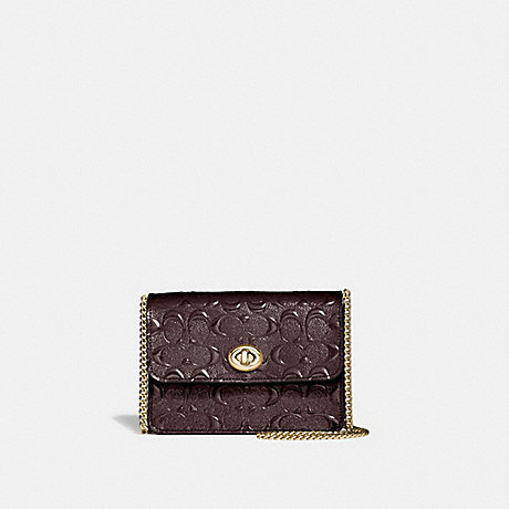 COACH F31440 BOWERY CROSSBODY IN SIGNATURE LEATHER OXBLOOD 1/LIGHT GOLD