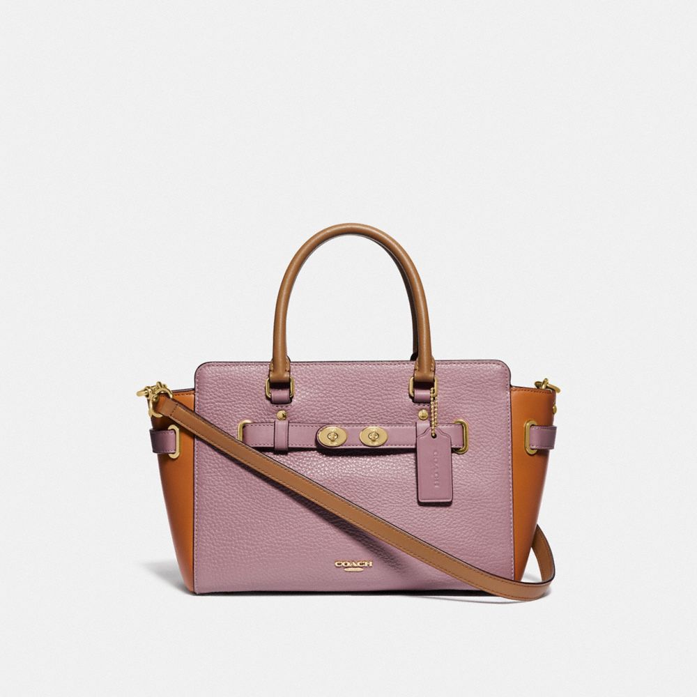 COACH F31456 BLAKE CARRYALL 25 IN COLORBLOCK DUSTY ROSE/ORANGE MULTI /GOLD