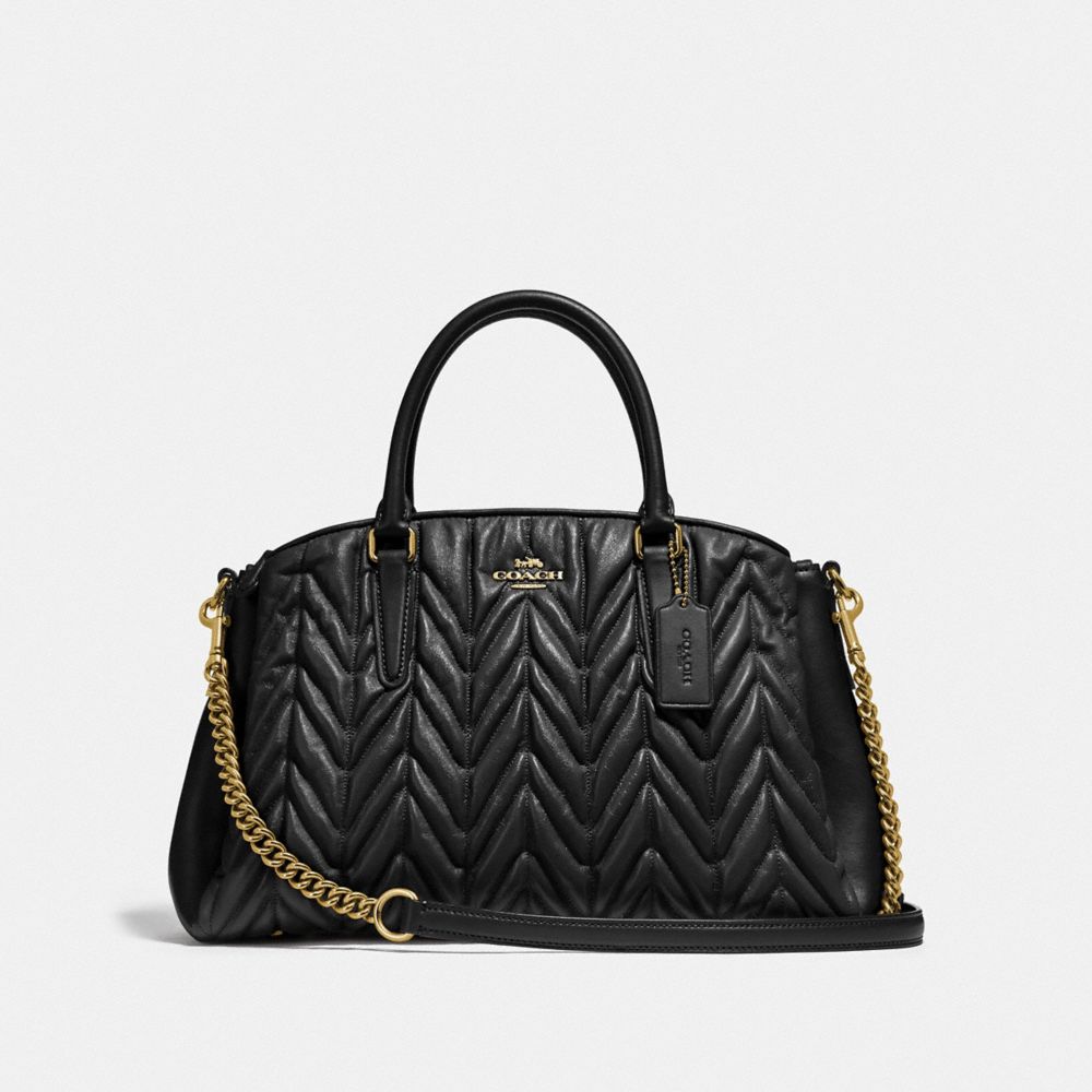 SAGE CARRYALL WITH QUILTING - COACH F31457 - BLACK/LIGHT GOLD