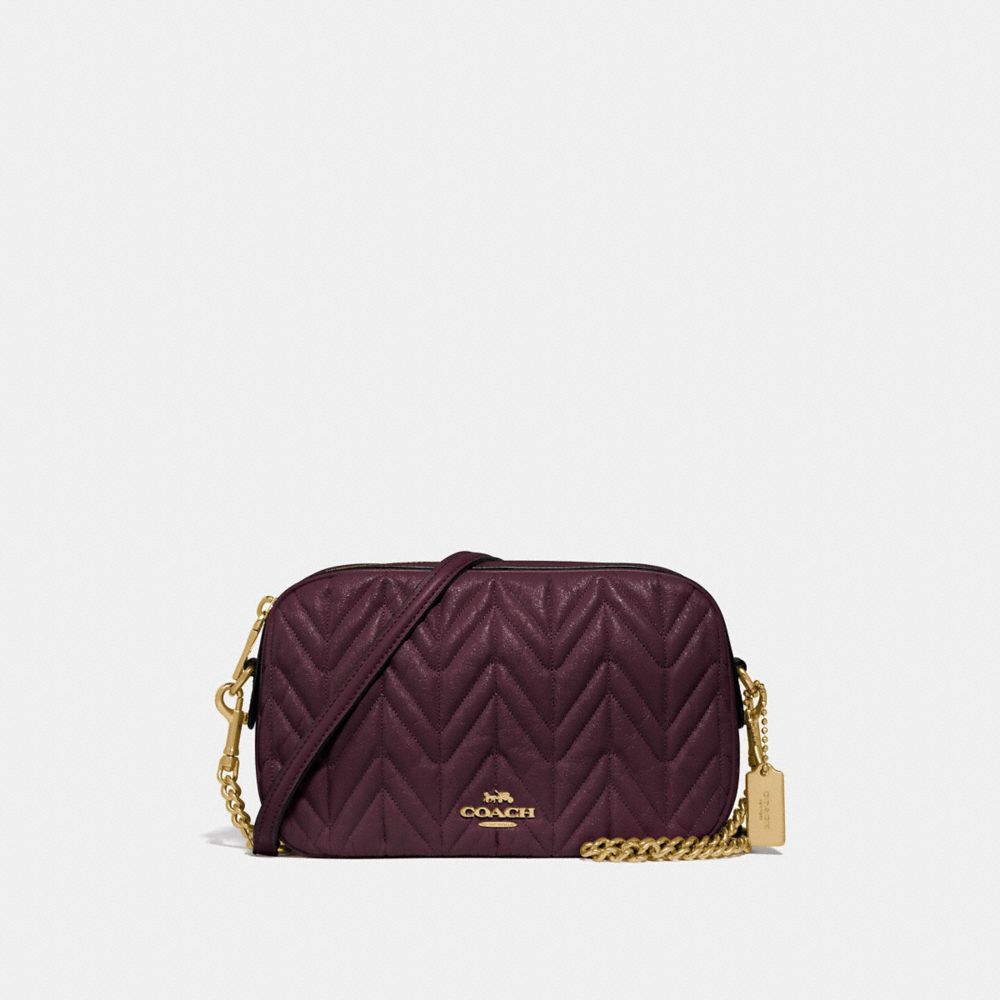 COACH F31459 Isla Chain Crossbody With Quilting OXBLOOD 1/LIGHT GOLD