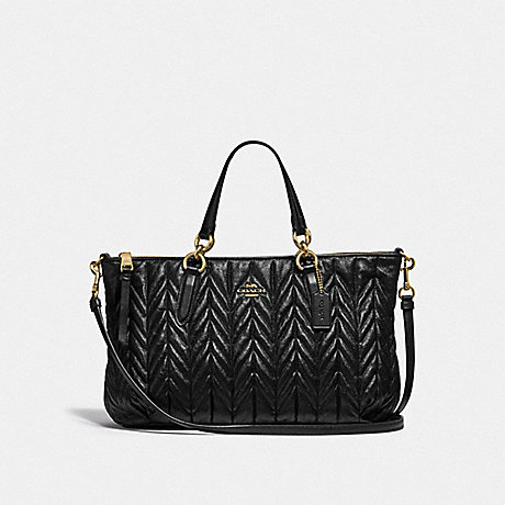 COACH ALLY SATCHEL WITH QUILTING - BLACK/LIGHT GOLD - F31460