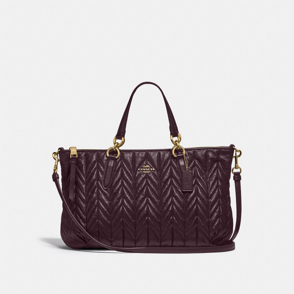 COACH F31460 - ALLY SATCHEL WITH QUILTING OXBLOOD 1/LIGHT GOLD
