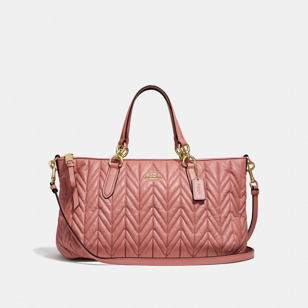 COACH ALLY SATCHEL WITH QUILTING - MELON/LIGHT GOLD - F31460
