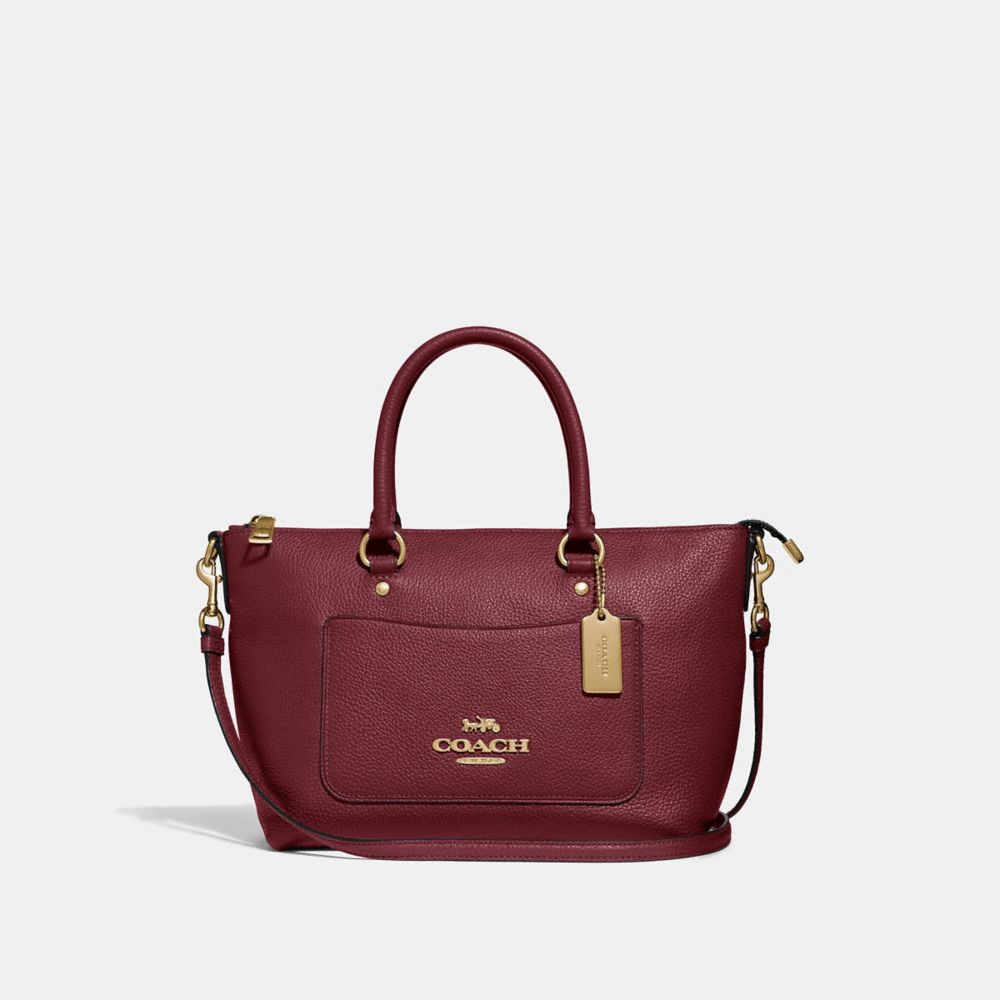 COACH MINI EMMA SATCHEL - WINE/IMITATION GOLD - F31466