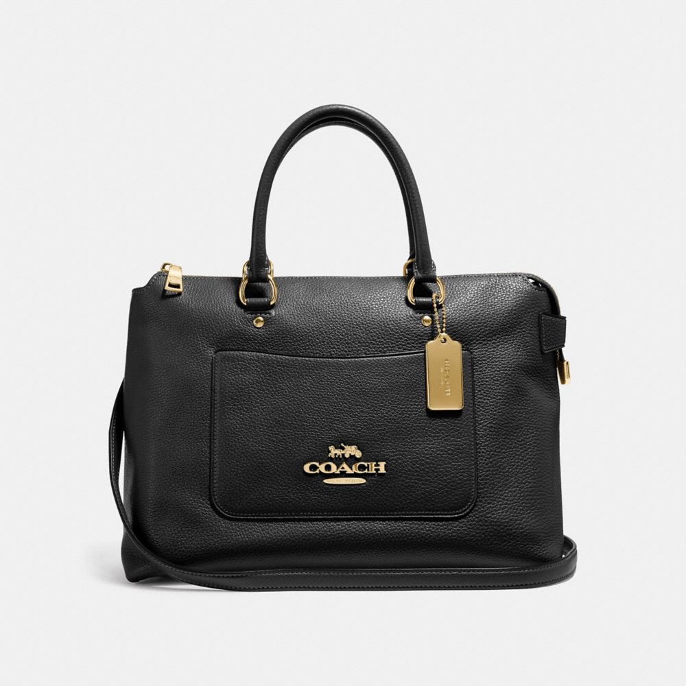 COACH f31467 EMMA SATCHEL BLACK/light gold