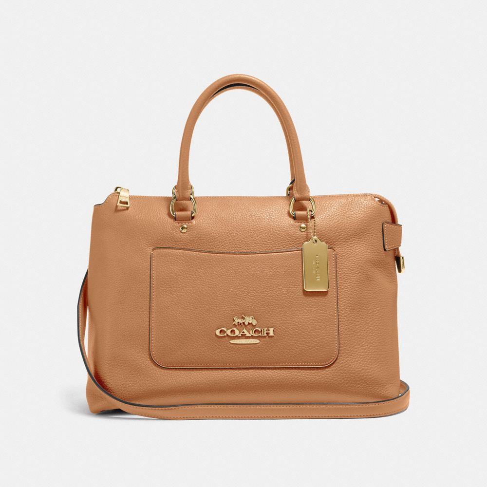 EMMA SATCHEL - F31467 - LIGHT SADDLE/IMITATION GOLD