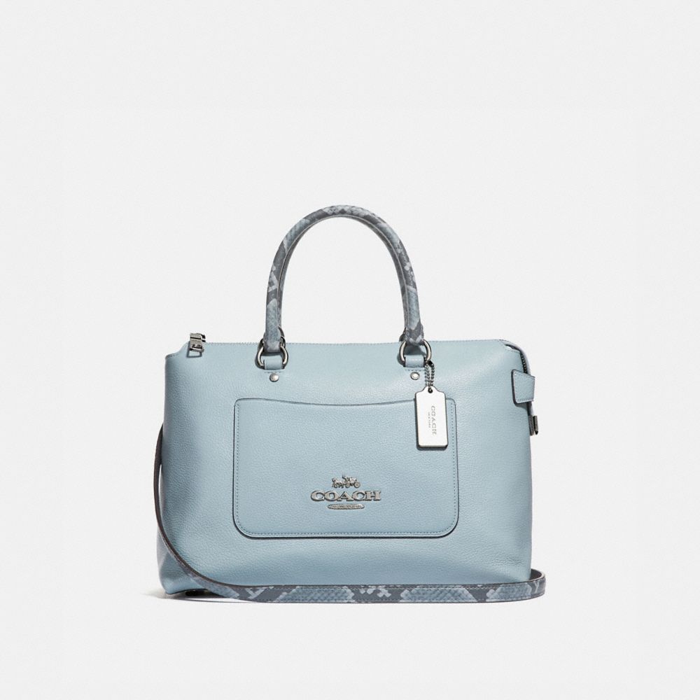 COACH F31471 Emma Satchel SILVER/PALE BLUE